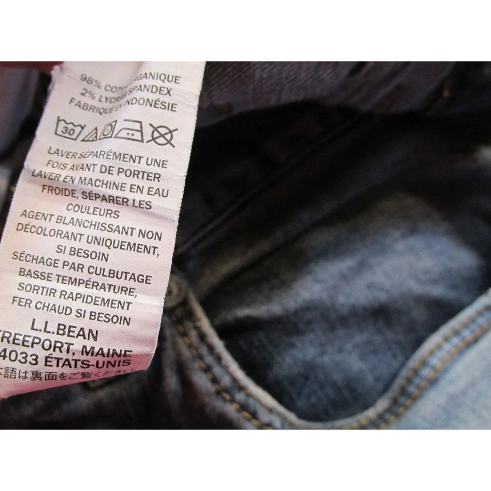 LL BEAN SIGNATURE Slim Straight Jeans Men 34x34 Blue Denim Mid Rise Stretch